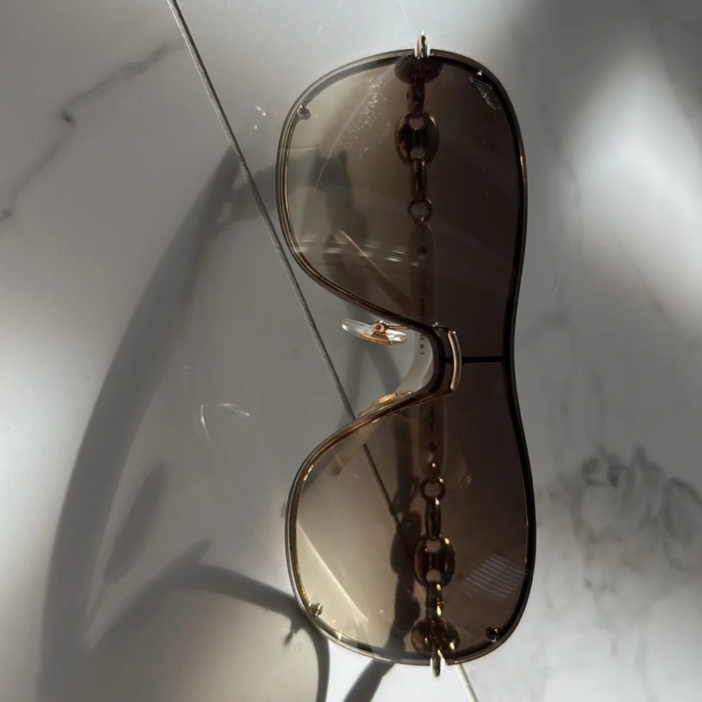 Gucci brand sunglasses. Color white with light tan lenses. - Picture 2 of 10